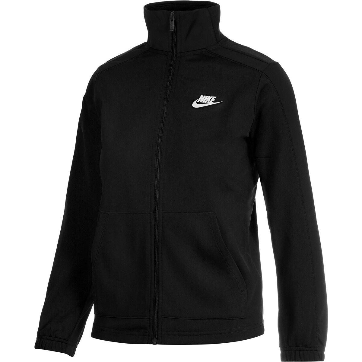 Veste de survêtement enfant Nike noire à capuche, fermeture zippée, logo poitrine