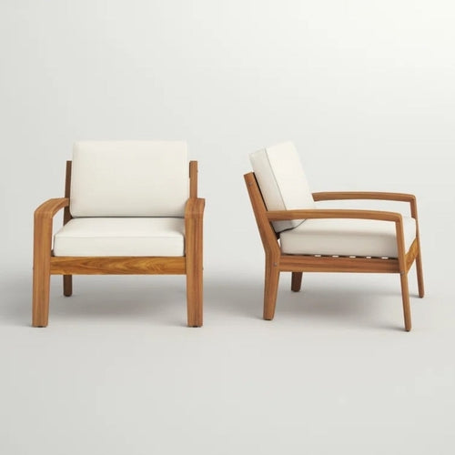 LuneluX Home | Salon de Jardin 2 Fauteuils Club | Acacia & Beige