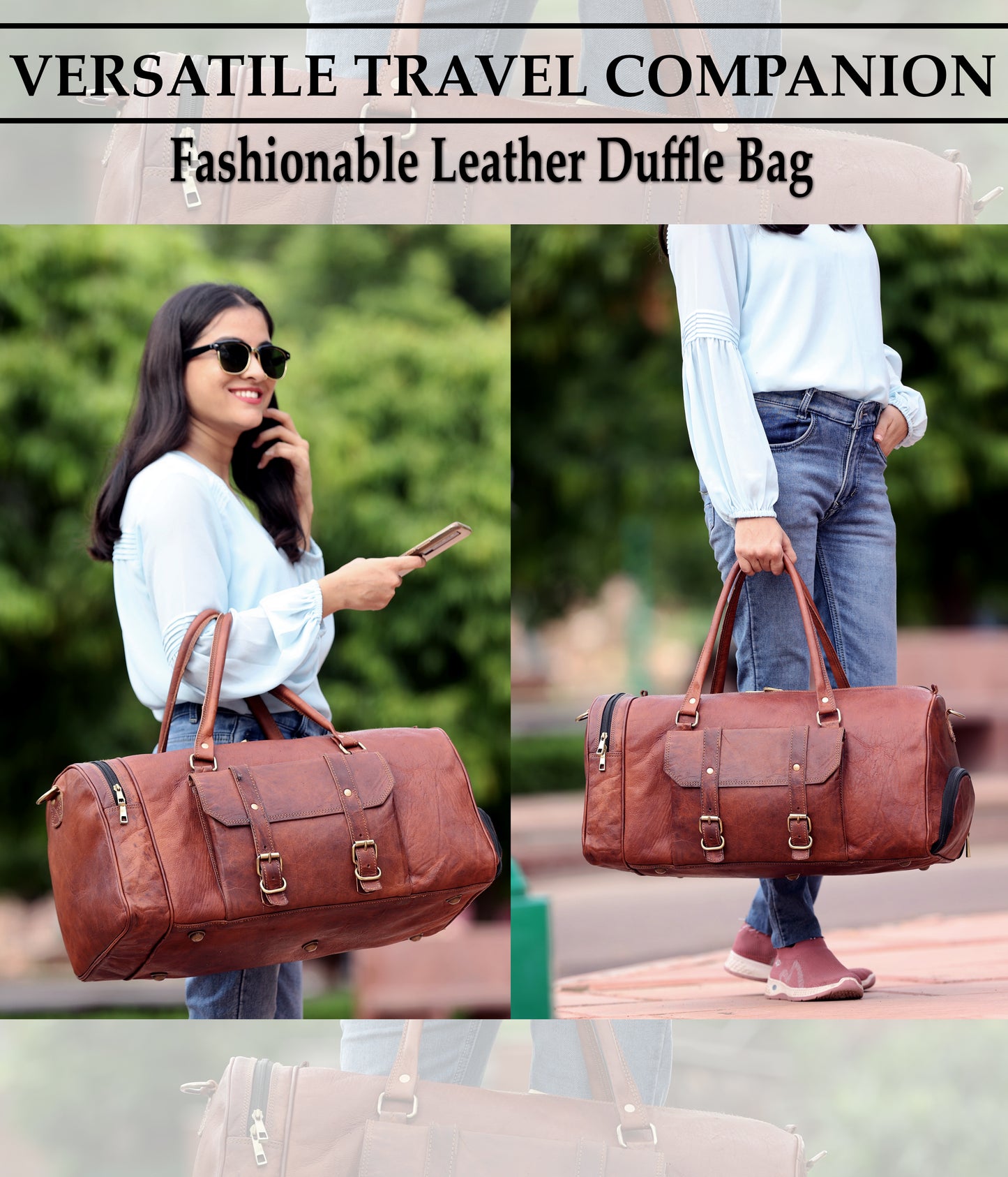 Hemys | Sac de Voyage Cuir Véritable | Compartiment Chaussures