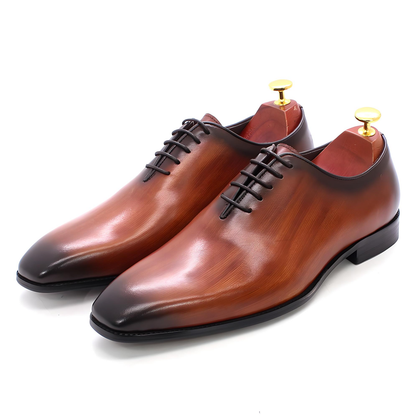 Hemys | Chaussure Cuir Italien Sculpté | Semelle Goodyear — Cognac Brown