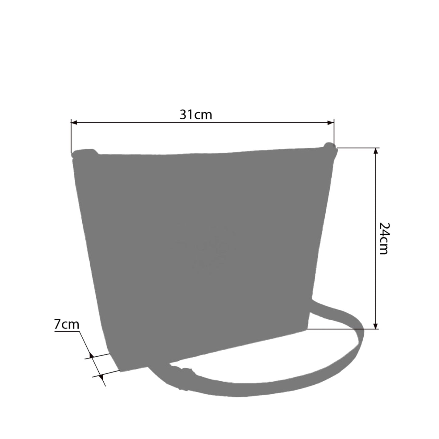 Sac besace en toile, dimensions 31 cm x 24 cm.