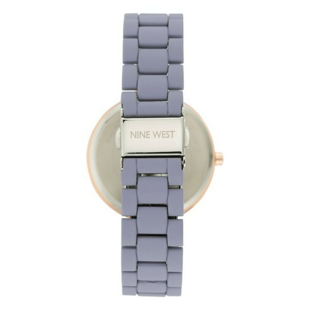 Montre-bracelet Nine West cadran rond bleu, bracelet à maillons, Ø 36 mm