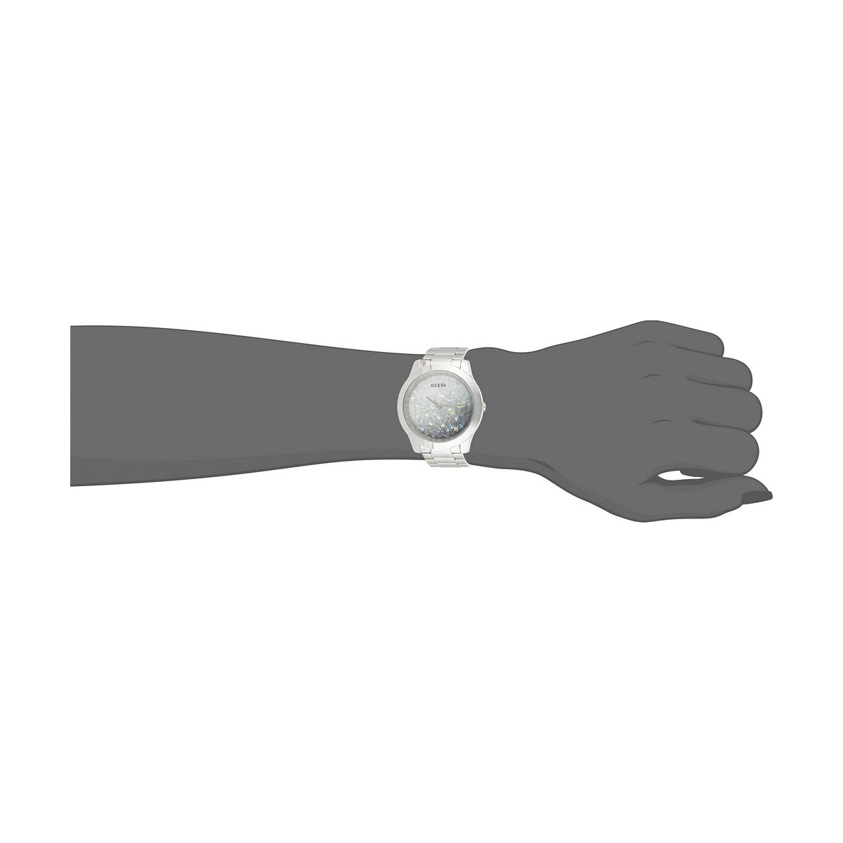 Montre au poignet avec bracelet acier à maillons