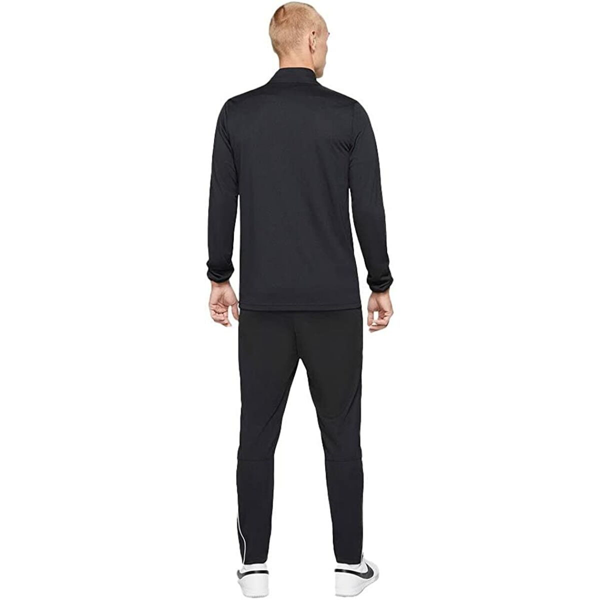 Survêtement Nike noir, vue arrière complète : veste zippée et pantalon ajusté