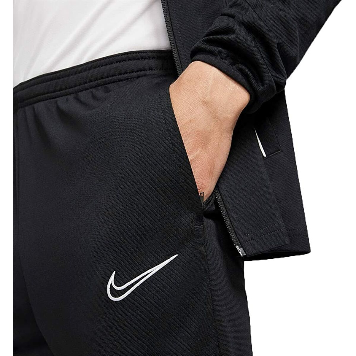Pantalon noir de survêtement avec logo Swoosh et poche sur le côté