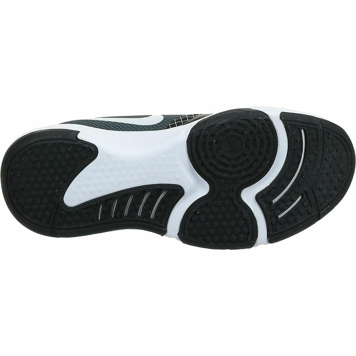 Dessous de baskets Nike noir et blanc, profil de semelle antidérapant