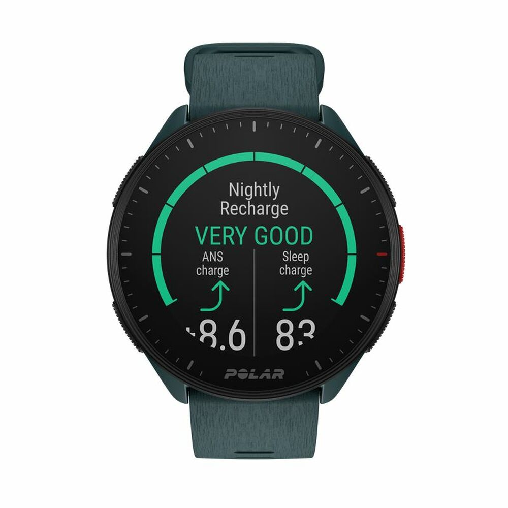 Montre GPS Polar Pacer noire, écran Nightly Recharge, VERY GOOD et indicateurs