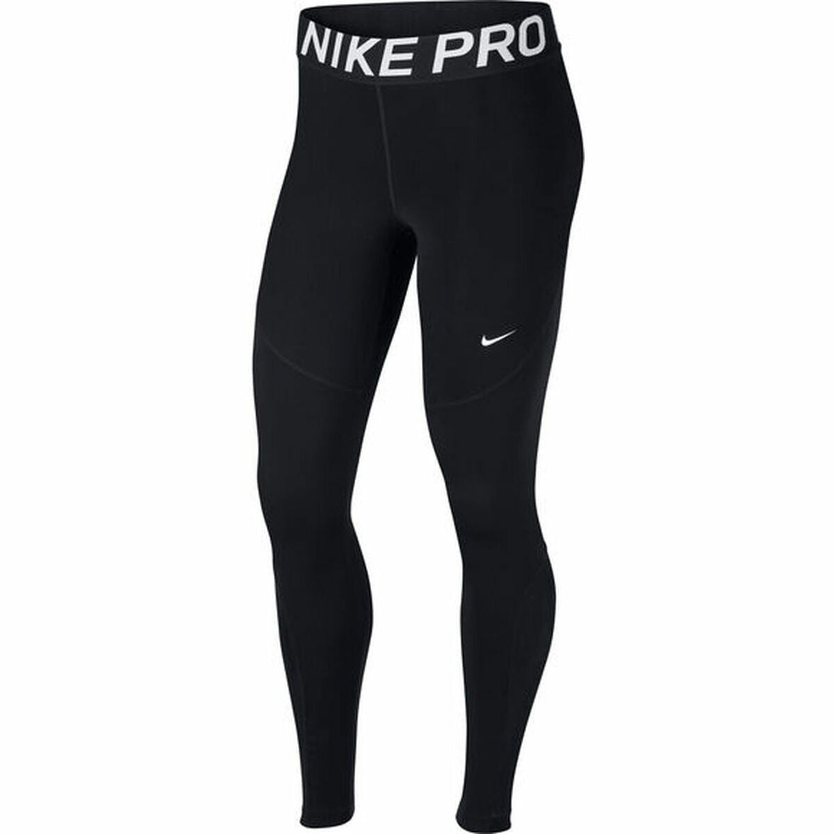 Leggings Nike PRO noirs femme, jambe ajustée avec Swoosh sur le côté.