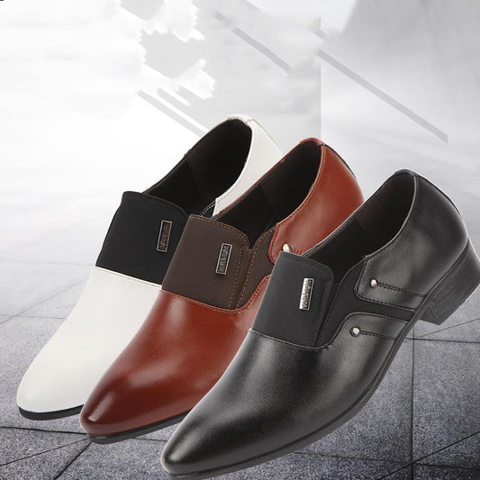Chaussures homme à bout pointu, vues de face, trois coloris assortis
