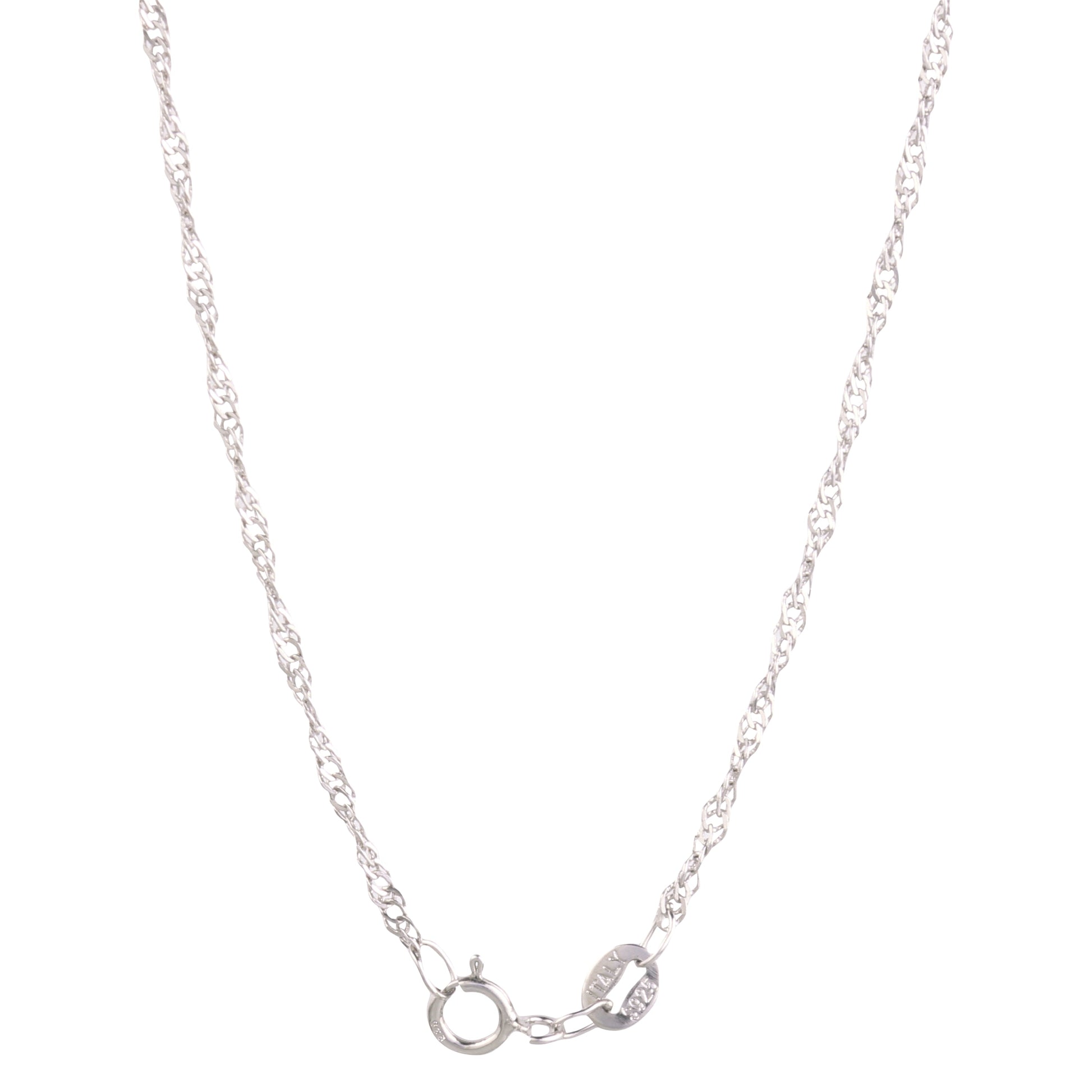 Collier à chaîne fine argentée avec fermoir et nœud rond pendentif