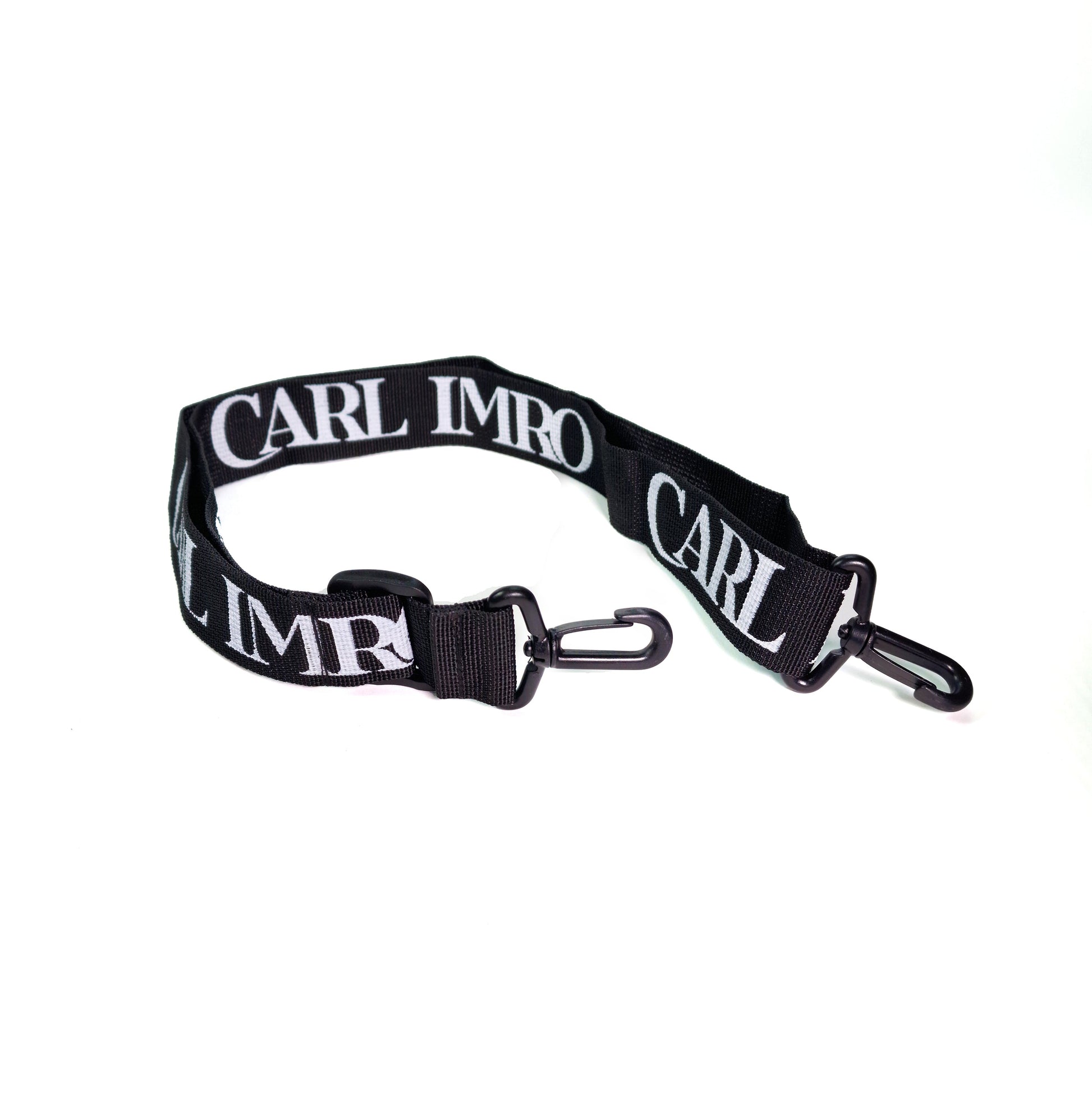 Sangle de sac noir CARL IMRO avec mousqueton métallique et boucle de réglage