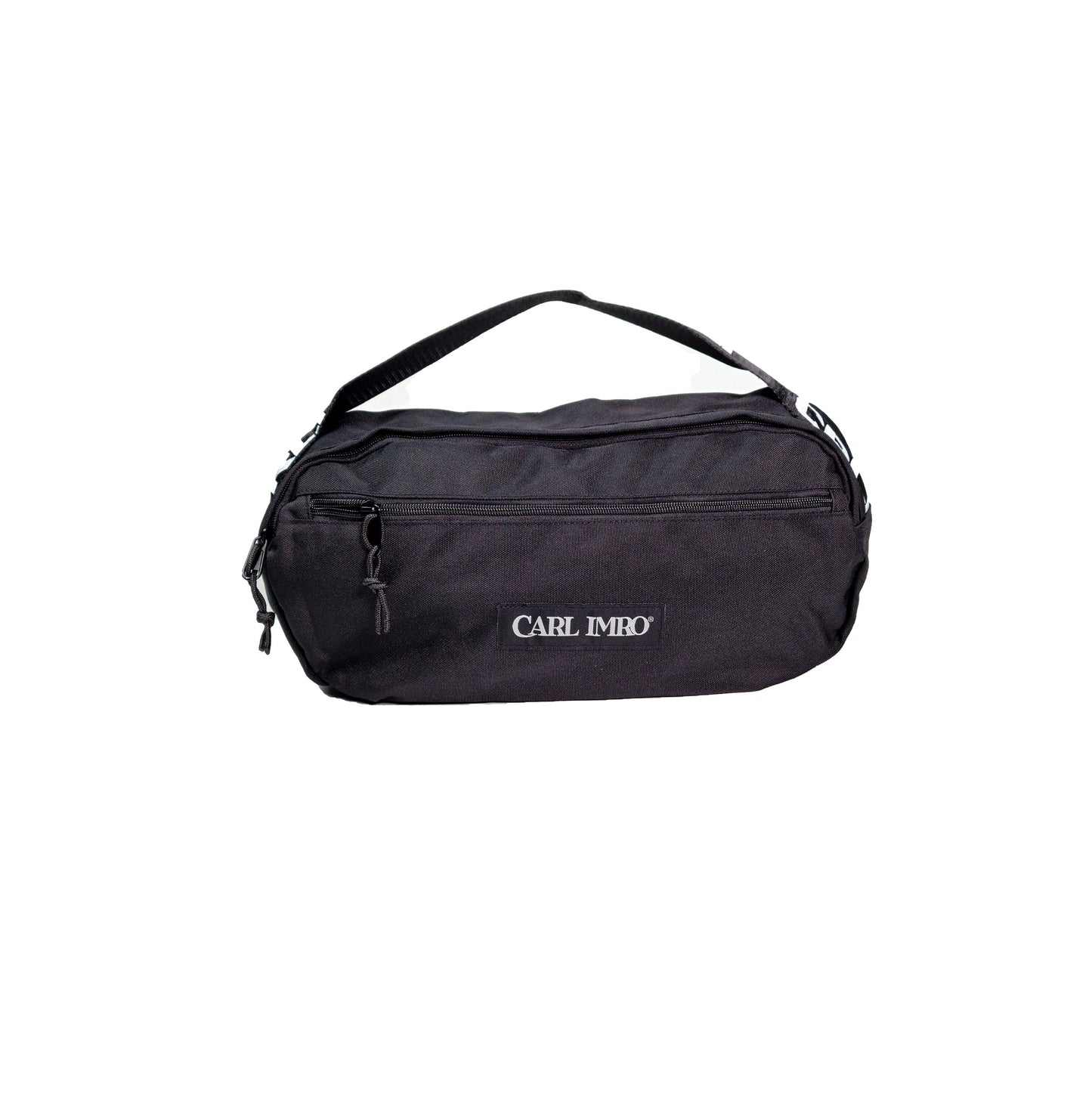 Sac bandoulière noir CARL IMRO, forme cylindrique, sangle réglable