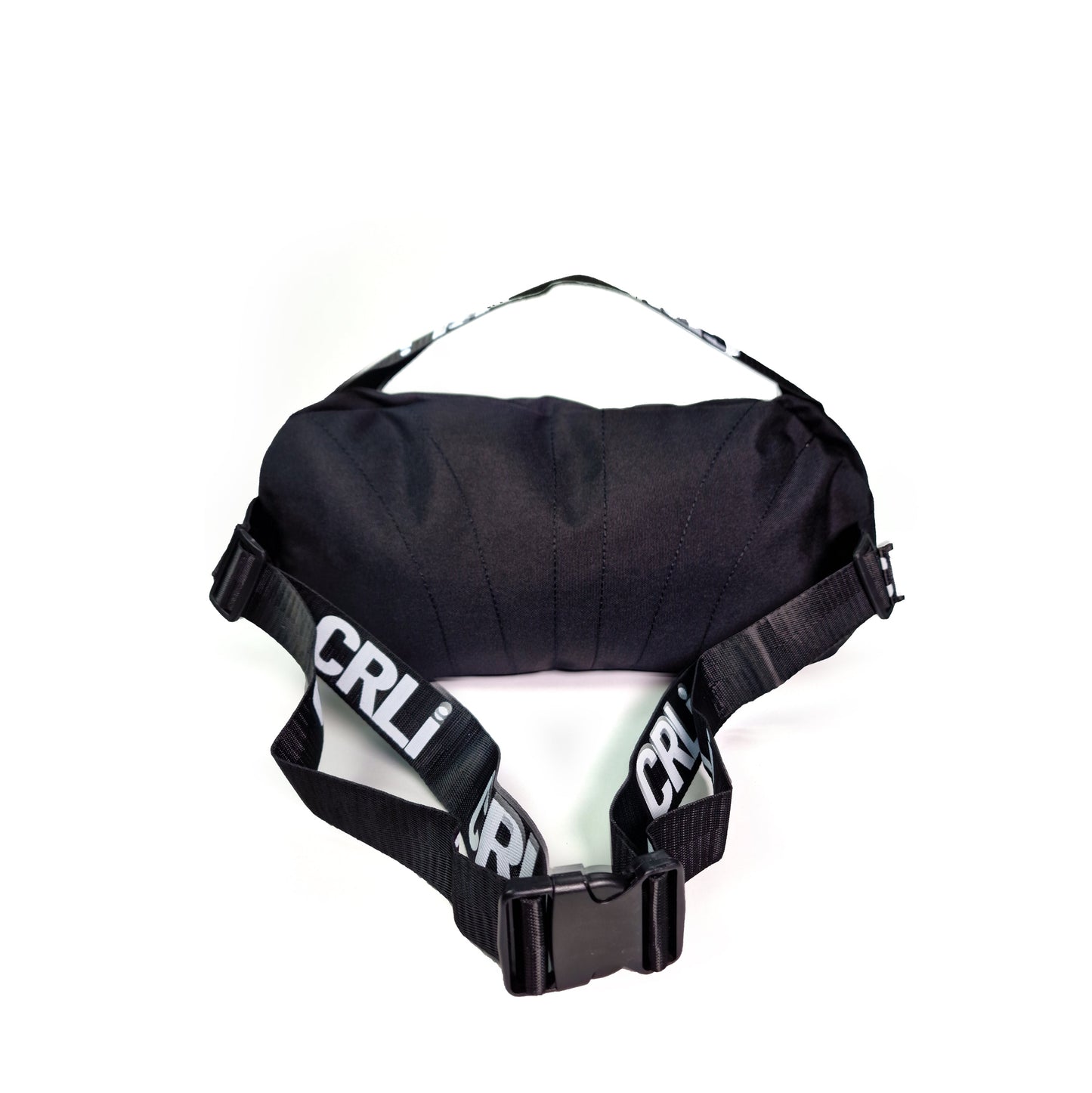Sac bandoulière noir CRLi avec sangles, fermeture zippée sur le dessus