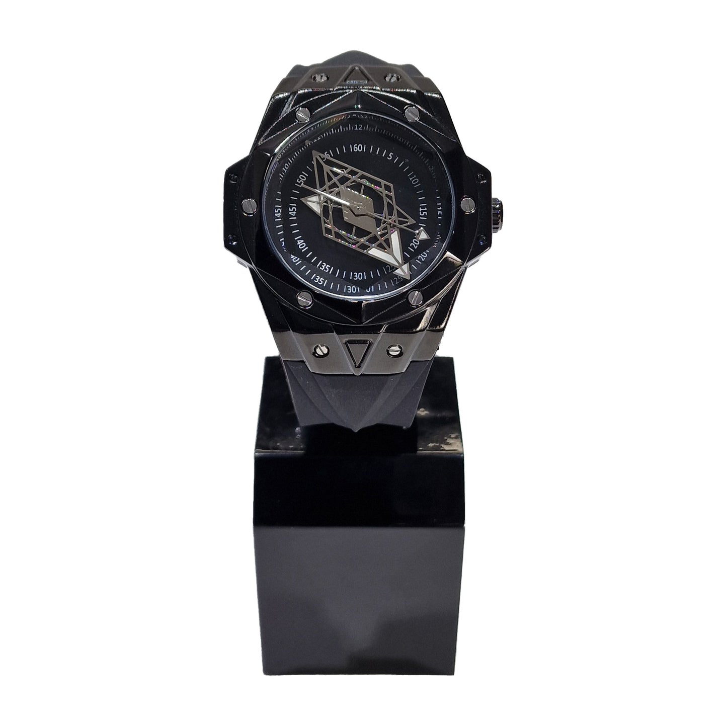 Montre homme CRLi Damus B noire, cadran squeletté et boîtier octogonal