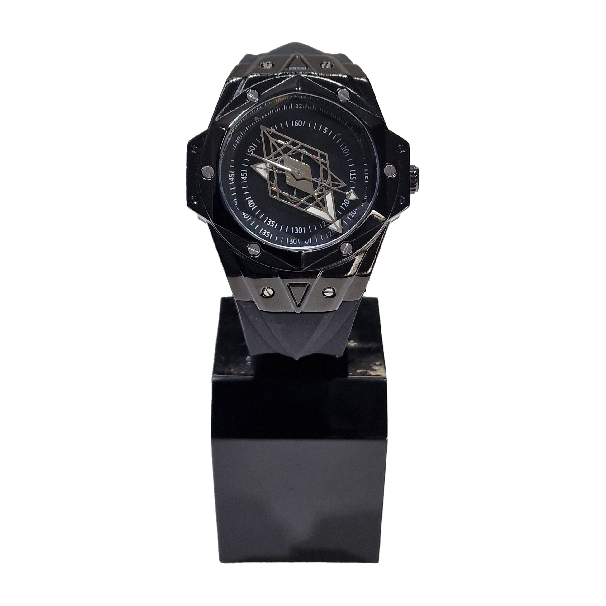 Montre homme CRLi Damus B noire, cadran squeletté et boîtier octogonal