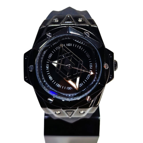 Montre homme CRLi Damus B noire, cadran squeletté et bracelet silicone