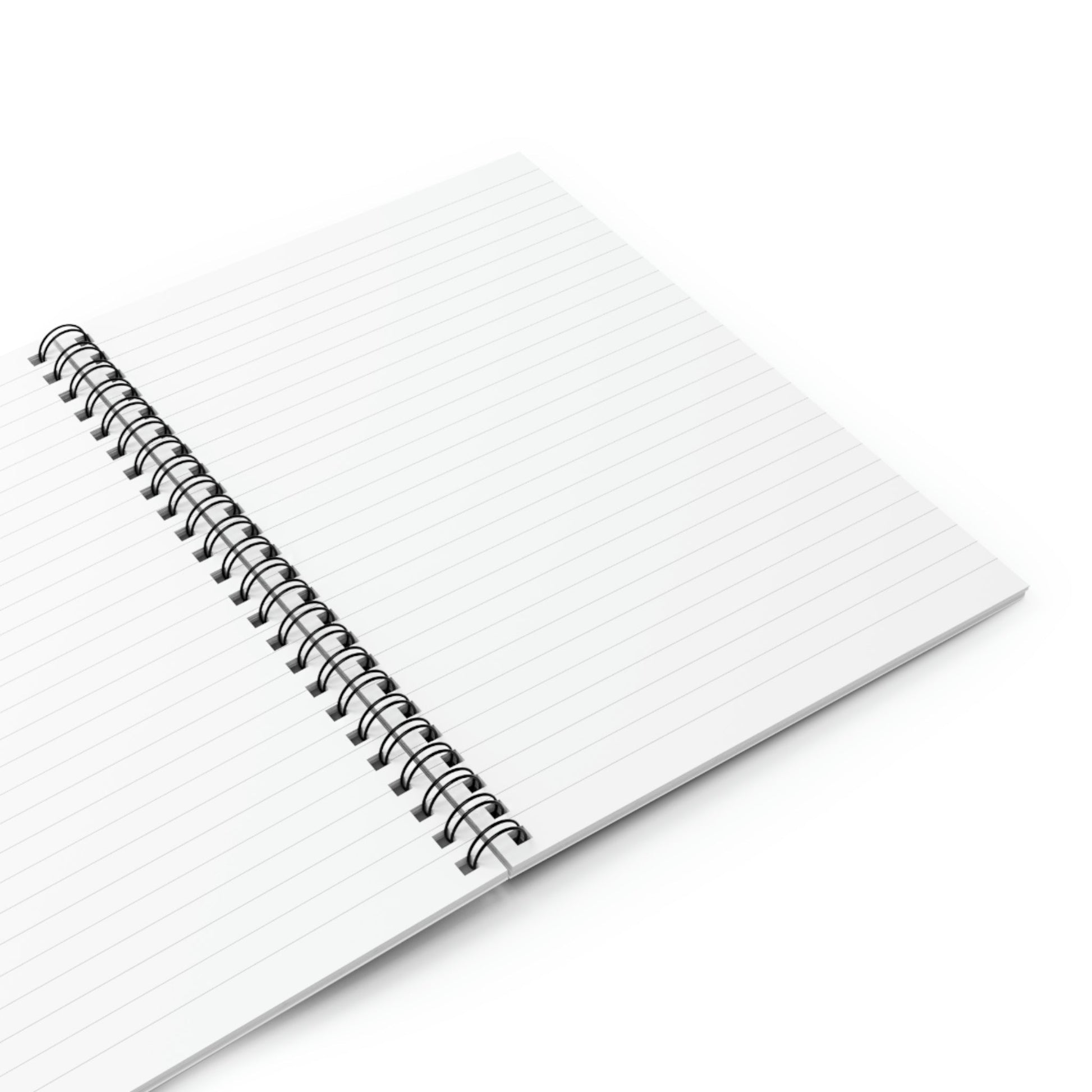 Carnet spiralé ouvert à pages blanches quadrillées fines, reliure à anneaux noirs