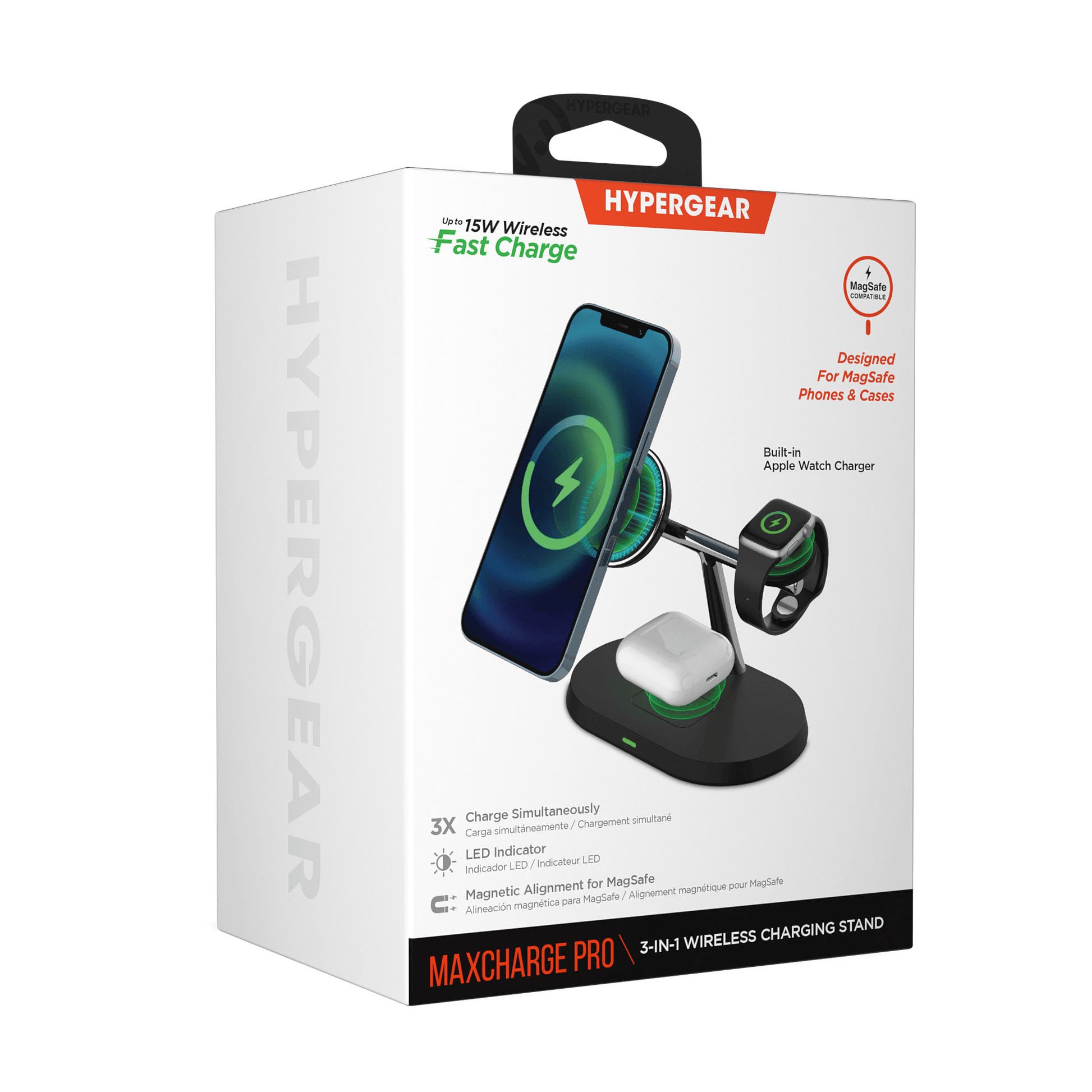 Boîte d’emballage HyperGear Station de charge 3-en-1 MaxCharge Pro