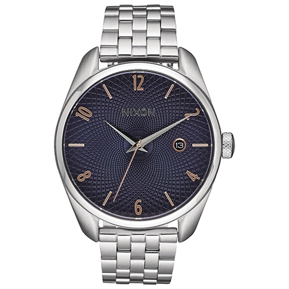 Montre-bracelet Nixon A418 2195 cadran bleu foncé bracelet métal argenté