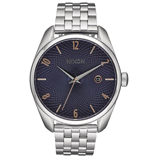 Montre-bracelet Nixon A418 2195 cadran bleu foncé bracelet métal argenté