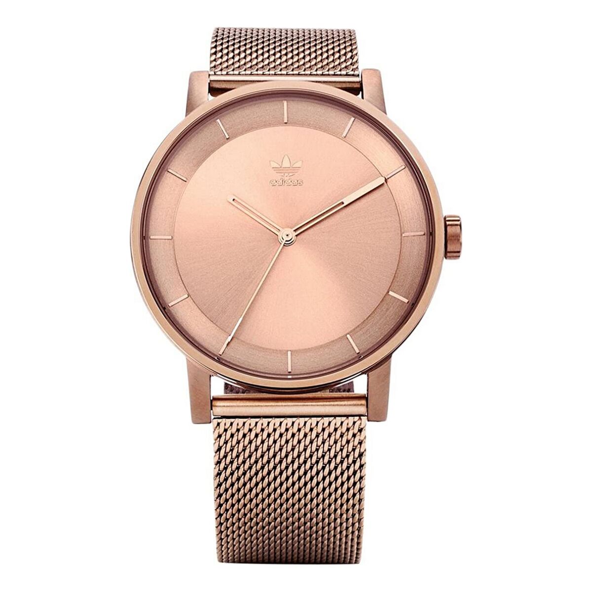 Montre bracelet Adidas rose doré: cadran rose, bracelet métal rose doré