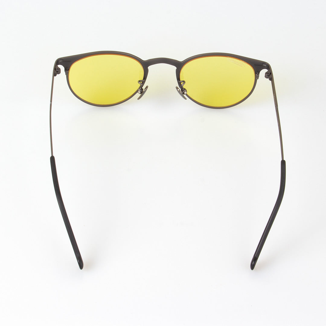 Lunettes de soleil unisexes, verres jaunes et monture noire fine