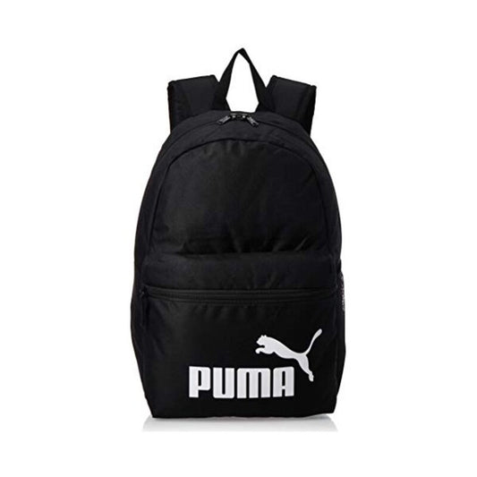 Sac à dos de sport noir Puma, logo chat, poche zippée sur l’avant.