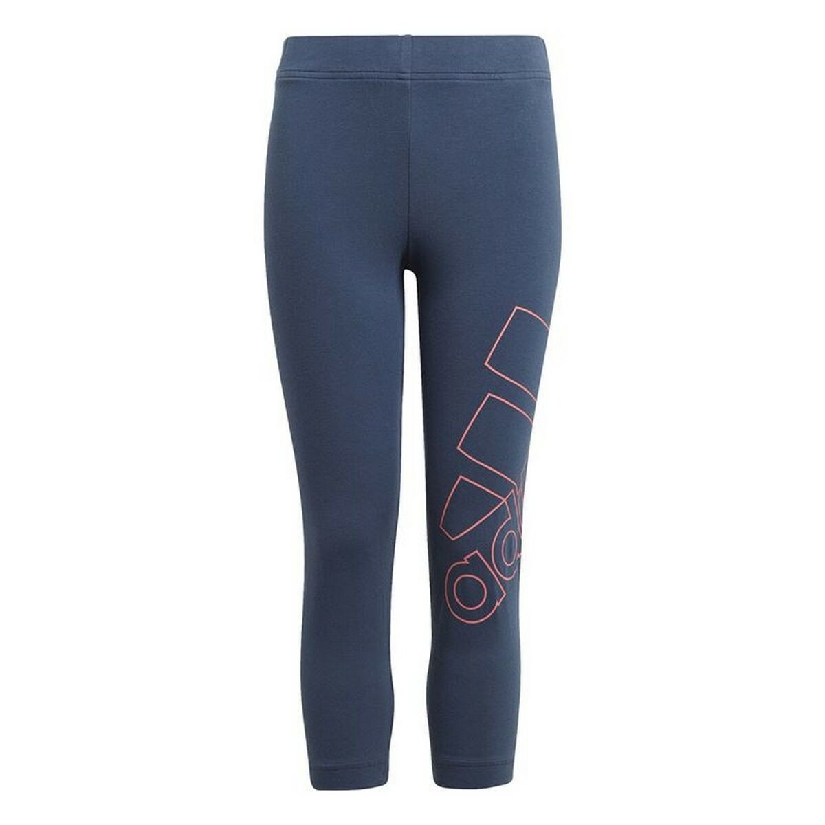 Legging enfant bleu marine avec logo graphique rouge/orange sur la jambe