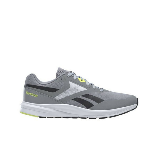 Chaussure de running Reebok grise à lacets, empeigne mesh, semelle blanche