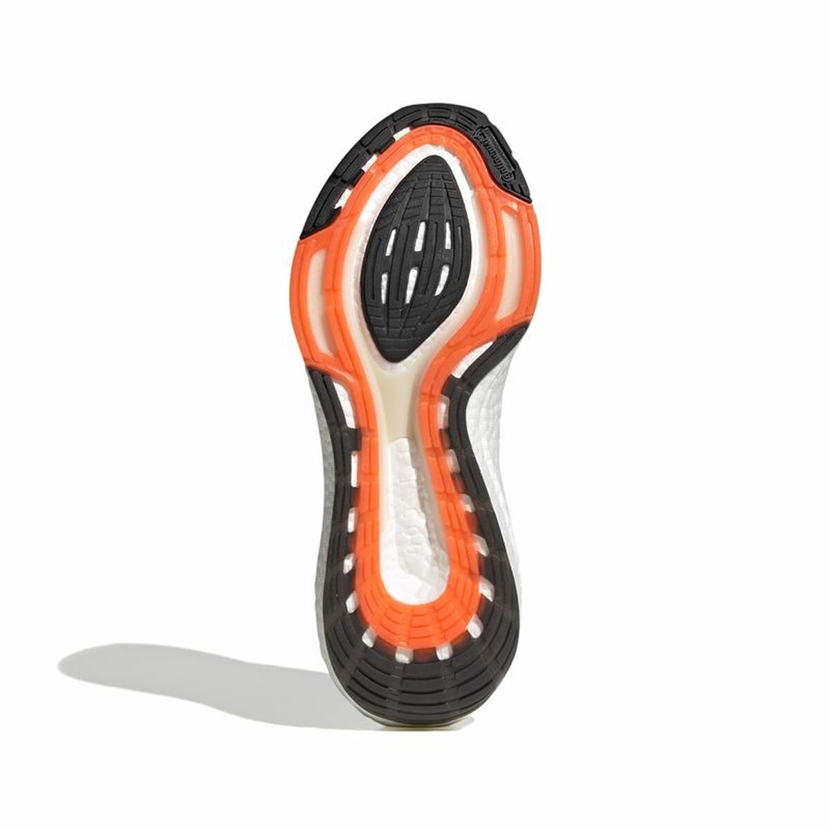Semelle extérieure Adidas Ultraboost 22, structure de traction noire avec liseré orange