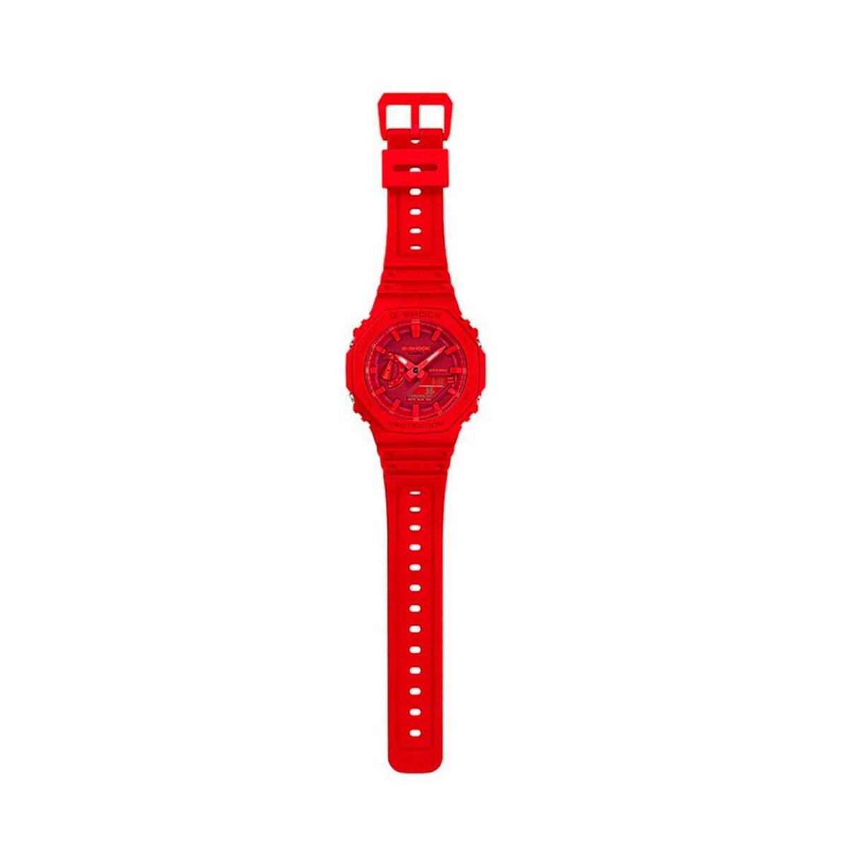 Montre Casio G-Shock rouge, bracelet en résine et cadran numérique rouge