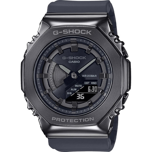 Montre Casio G-Shock GM-S2100B-8AER noire, boîtier et bracelet en résine, cadran sombre