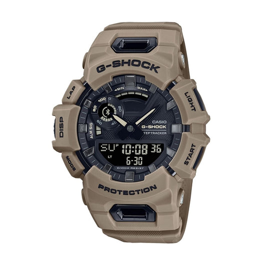 Montre G-Shock G-SQUAD Casio, cadran noir et bracelet marron, boîtier étanche