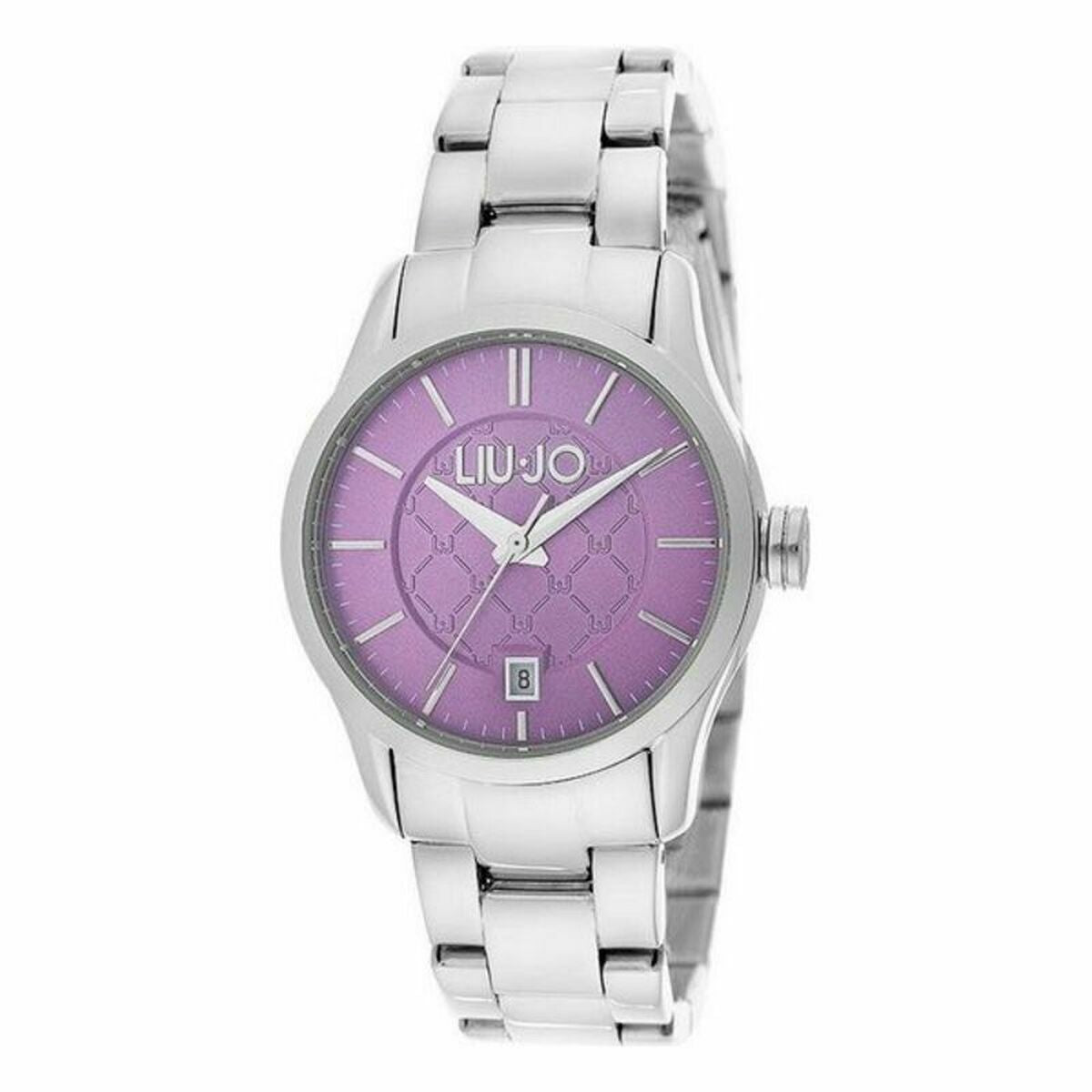 Montre femme LIU JO, bracelet métal argenté et cadran violet avec index