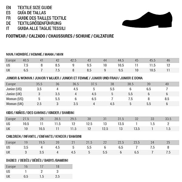 Tableau de pointures chaussures, guide taille homme Europe et UK