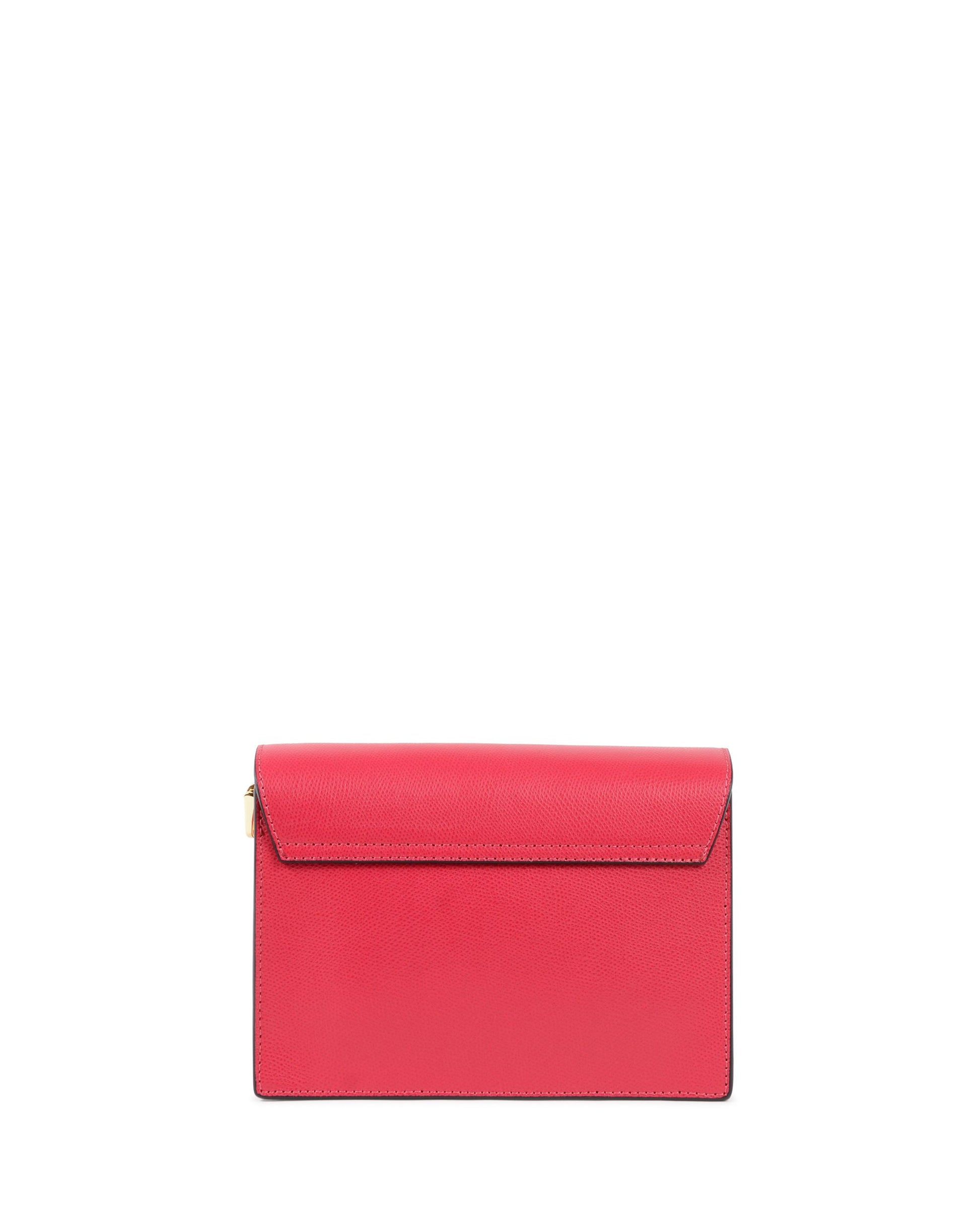 Sac bandoulière fuchsia à rabat, face lisse sans logo visible