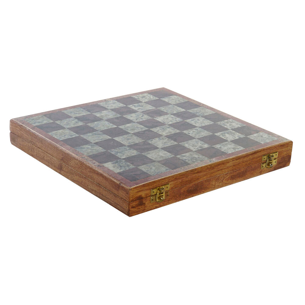 Échiquier en damier, cadre en bois, plateau carré