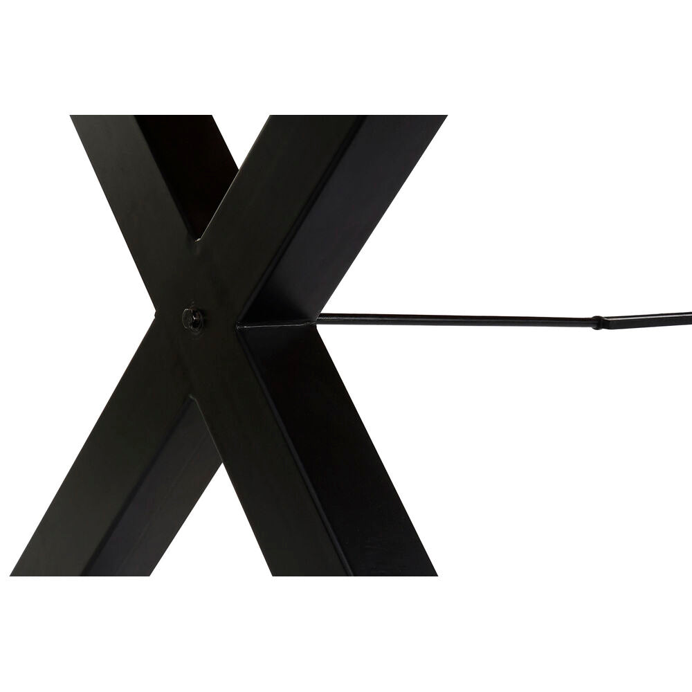 Piètement en métal noir en X avec vis de fixation pour table à manger
