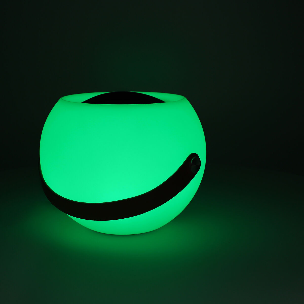 Enceinte Bluetooth Bubble lumineuse verte, forme sphérique avec dessus noir