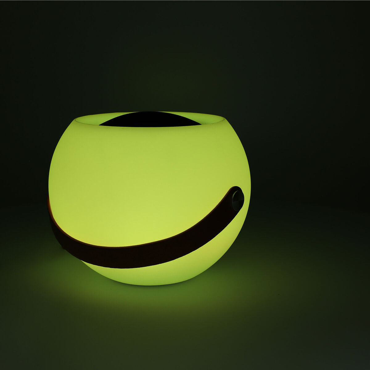 Enceinte Bluetooth KSIX bubble blanche, éclairage vert, ouverture noire sur le dessus