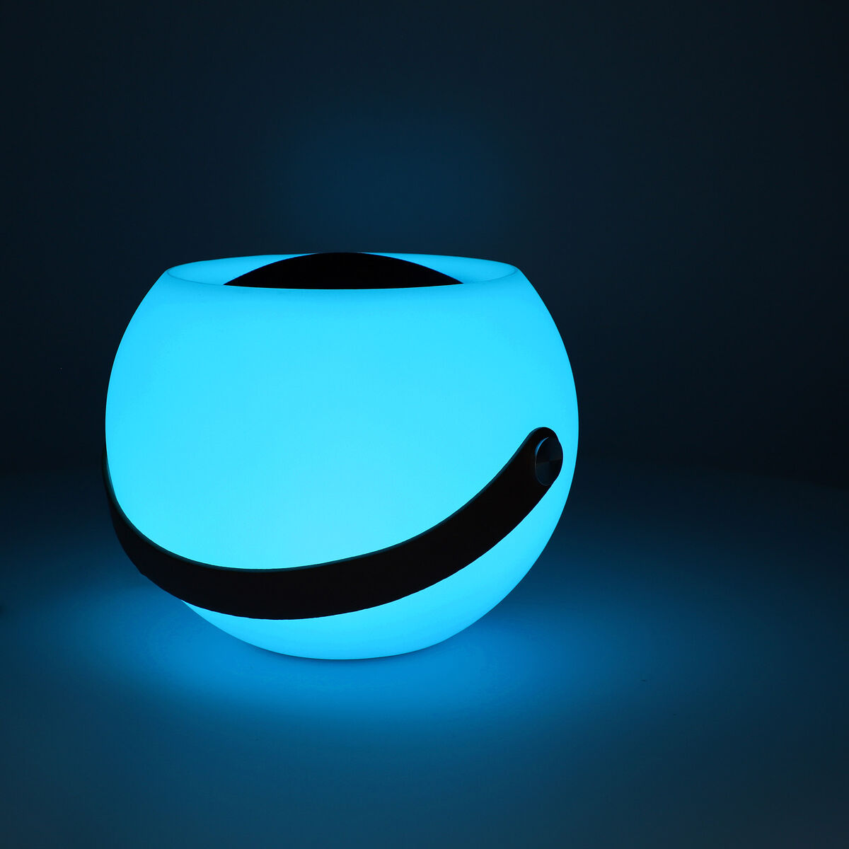 Enceinte Bluetooth KSIX bubble blanche, lueur bleue, dessus noir