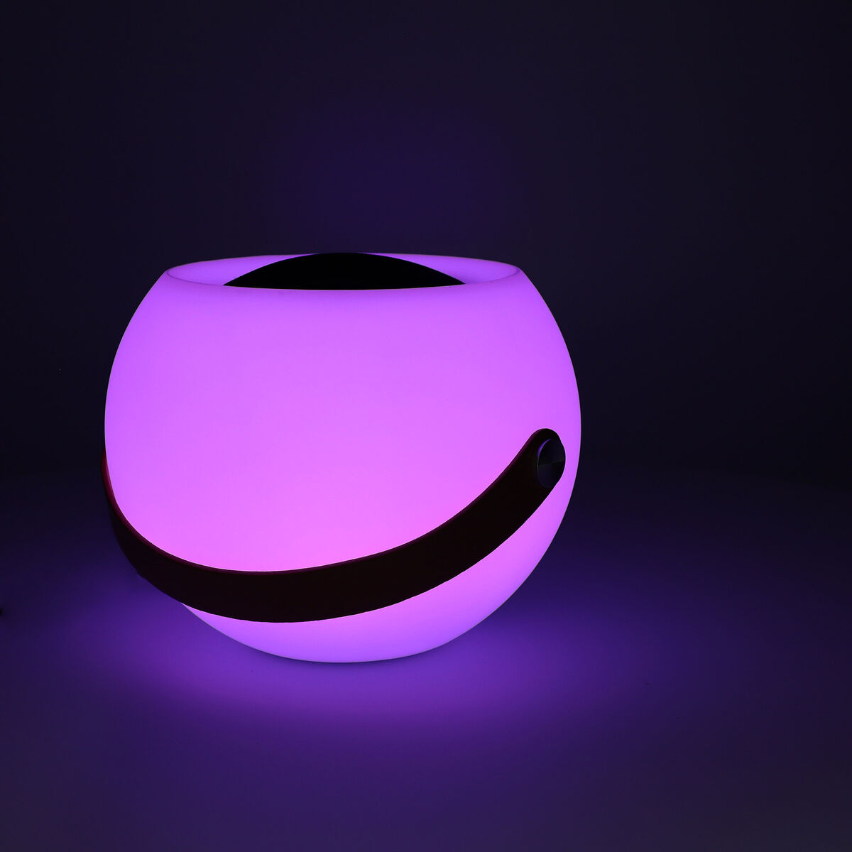 Enceinte Bluetooth KSIX bubble blanche, lueur violette, port latéral noir