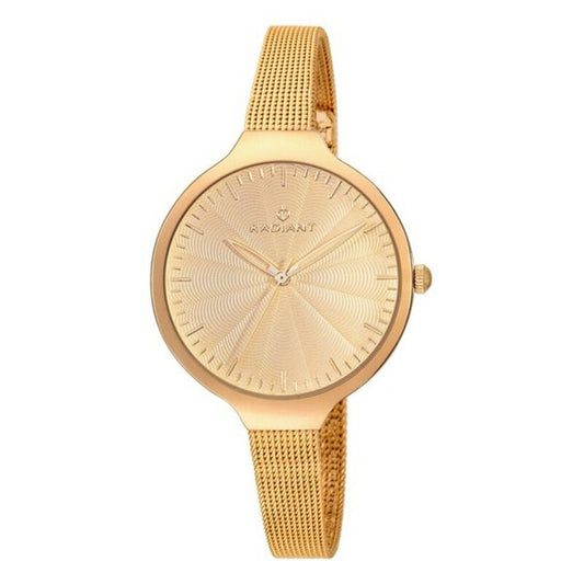 Montre femme Radiant dorée, cadran clair et bracelet maille.