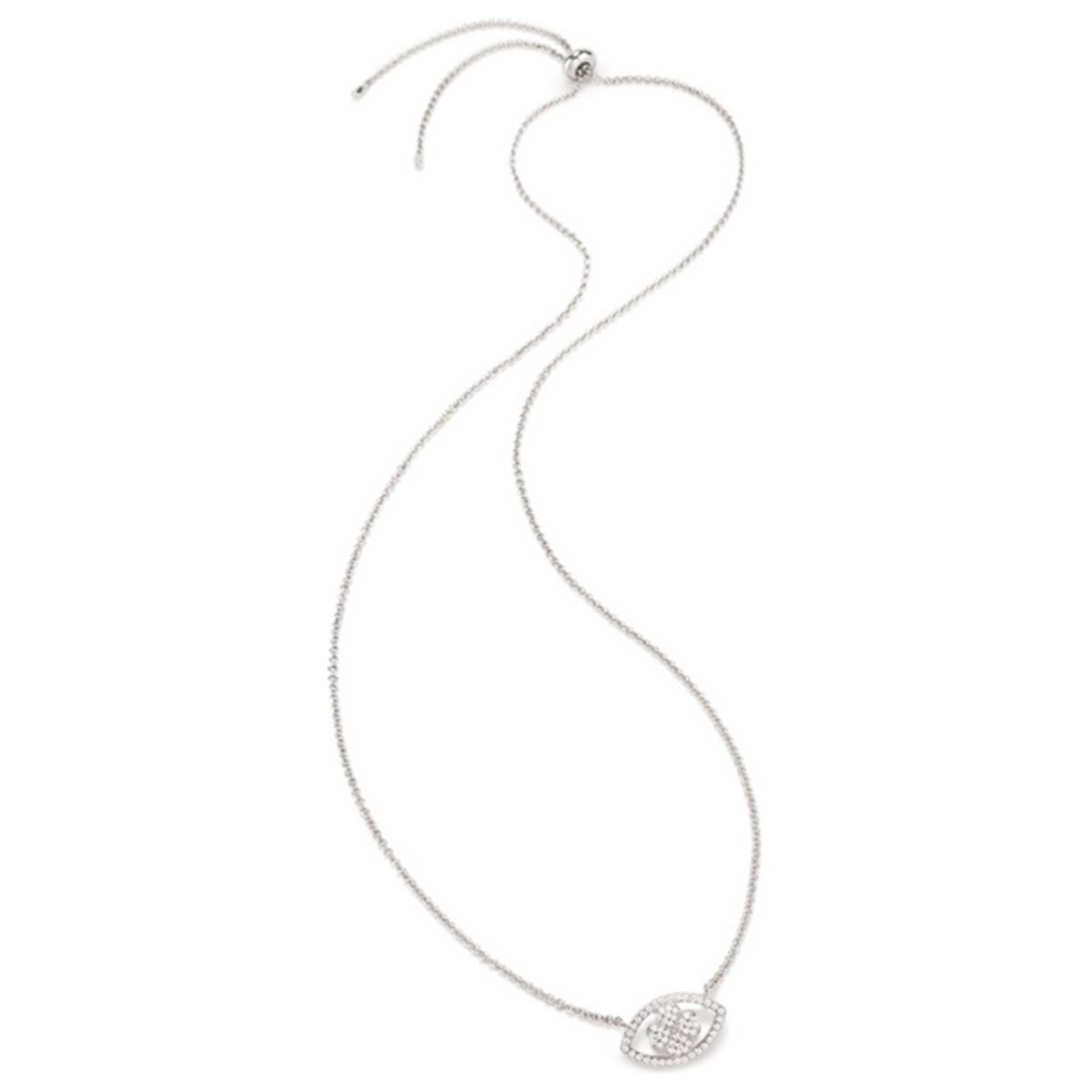 Collier femme Folli Follie en argent sterling, chaîne longue avec pendentif rond