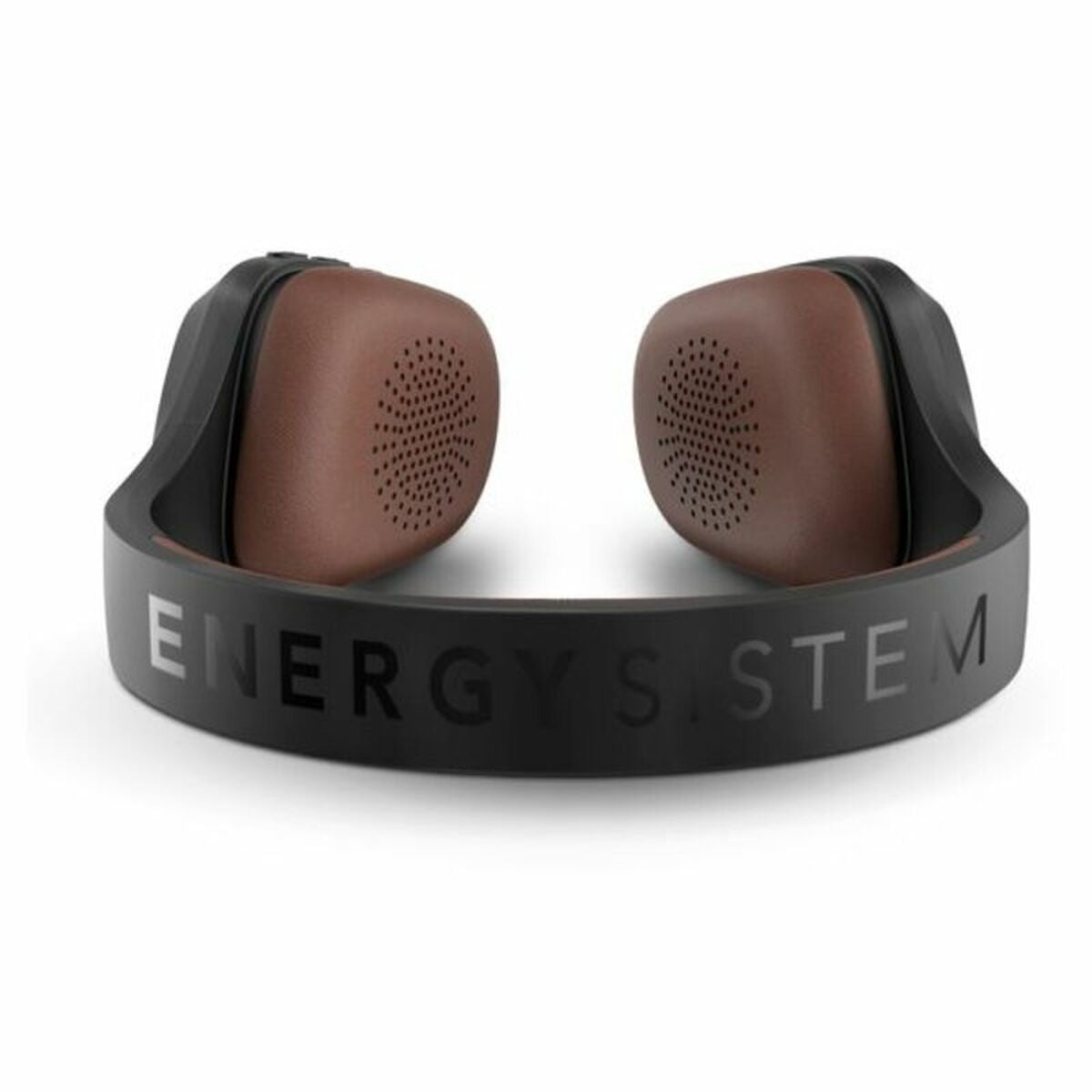 Casque Bluetooth sans fil Energy Sistem, serre-tête noir avec coussinets bruns et logo
