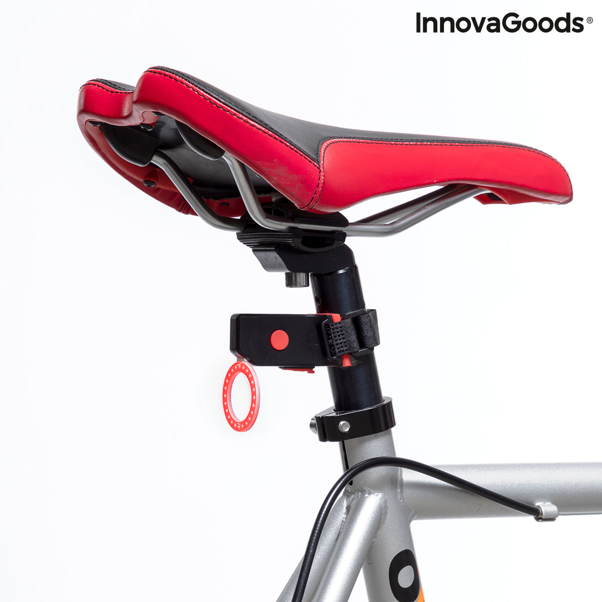 Feu arrière LED clignotant rouge pour vélo, fixé près de la selle