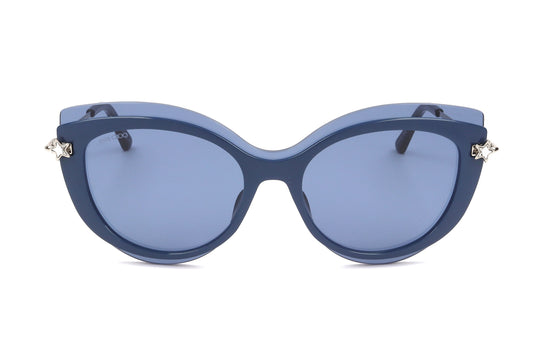Lunettes de soleil Jimmy Choo CLEA G S bleu, verres bleus, monture arrondie