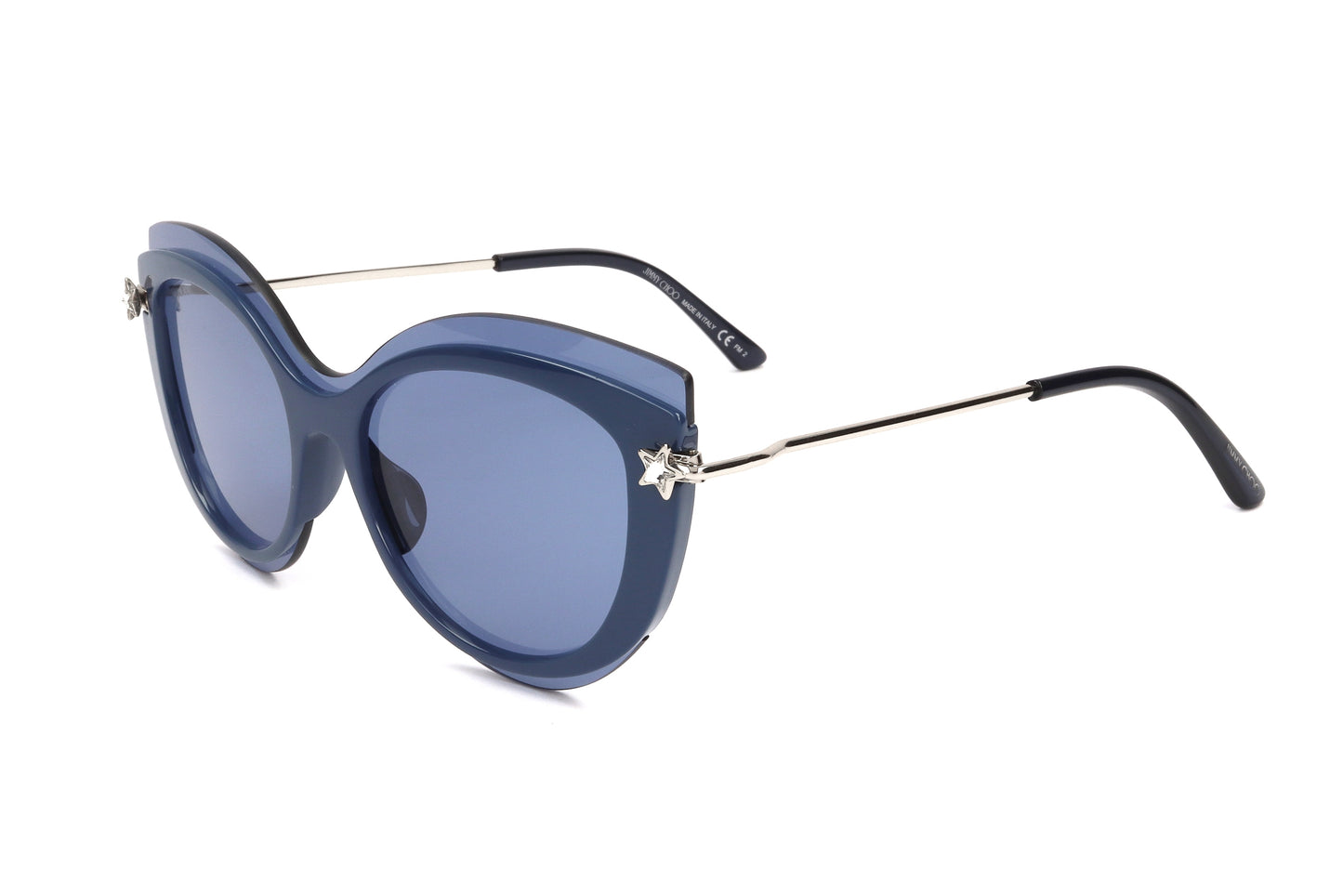 Lunettes de soleil Jimmy Choo CLEA G S bleu, vue de côté, branches fines