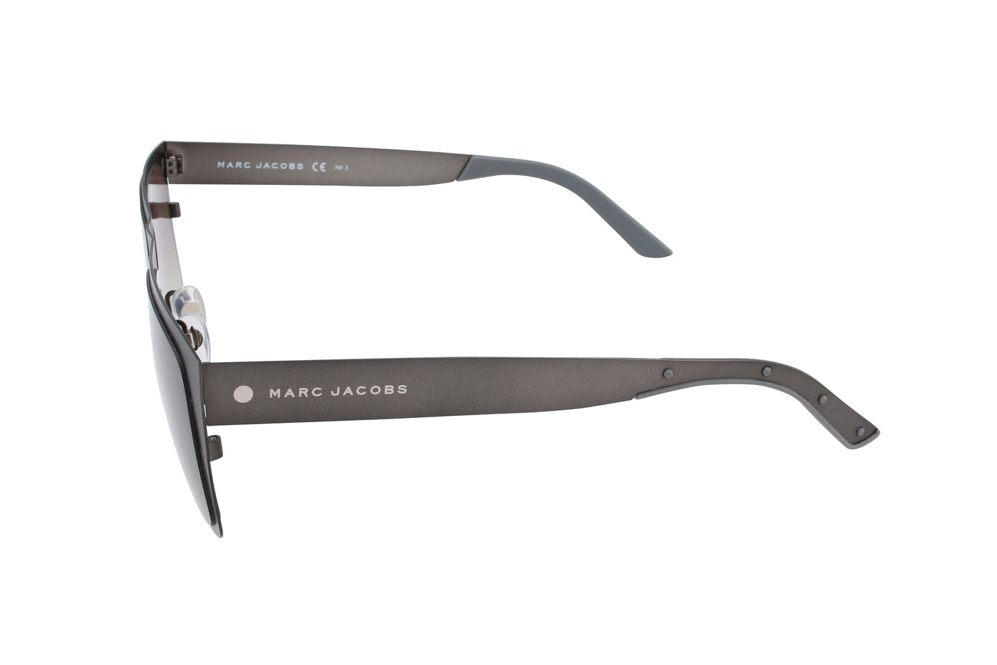 Lunettes de soleil Marc Jacobs profil : monture acier mate et verres foncés