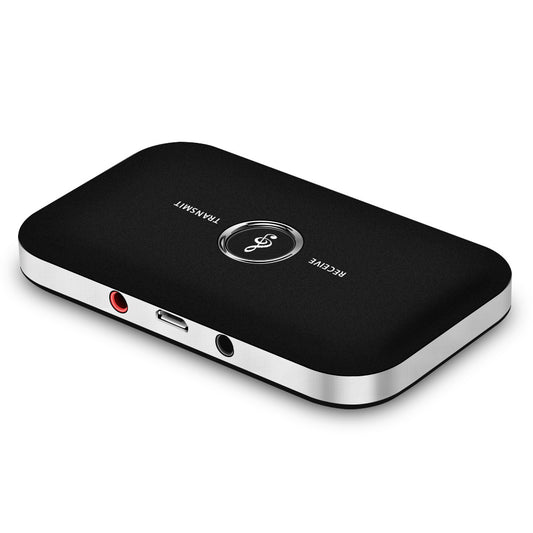 Transmetteur Bluetooth 2-en-1 noir avec ports USB et sortie audio jack
